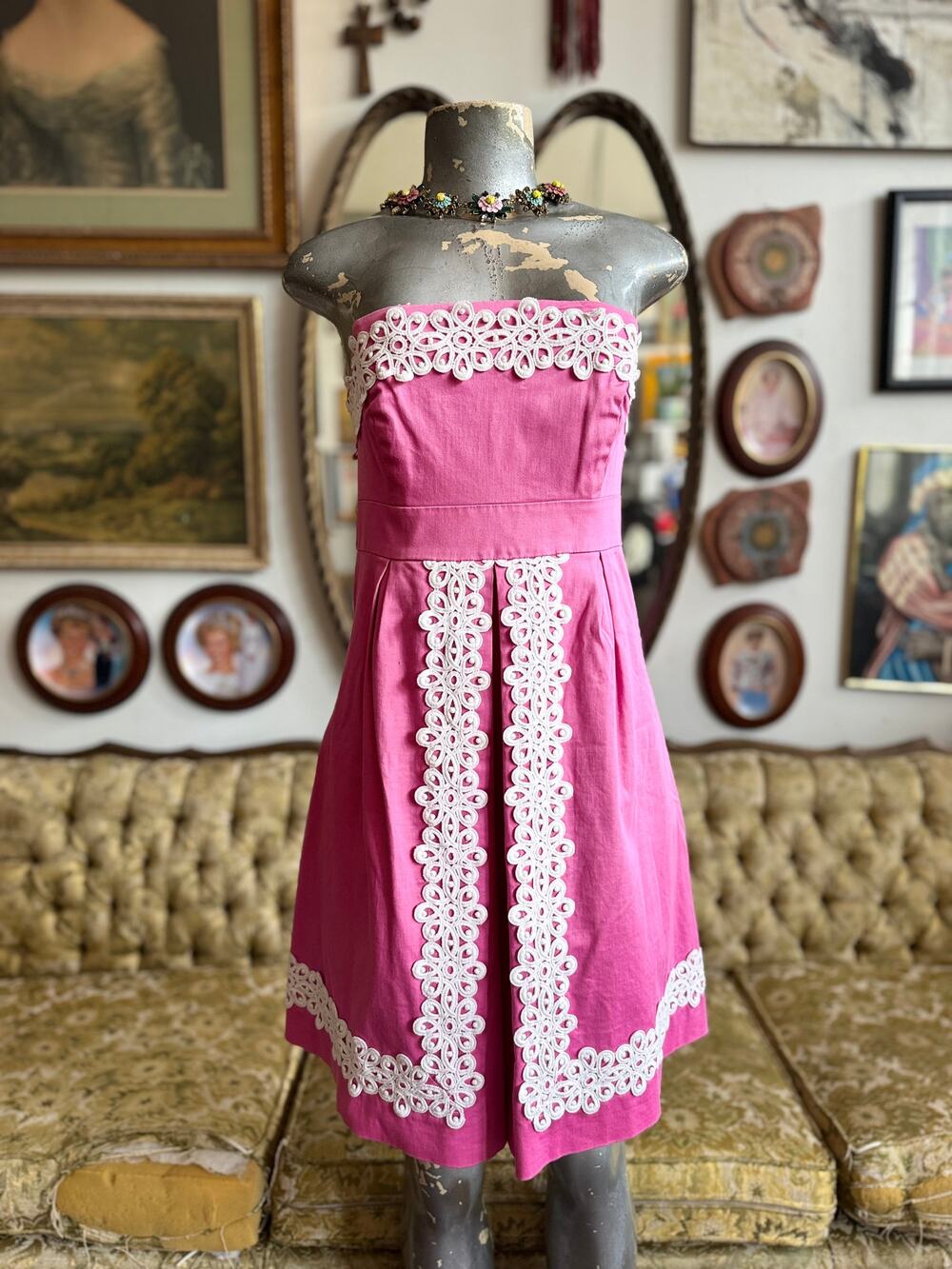 Lilly Pulitzer Pink Betsey Strapless Dress Size 6